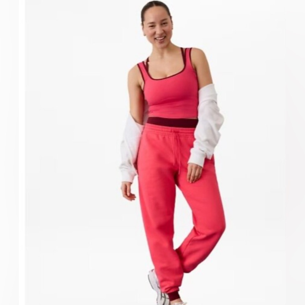 Athleta Signature Rib Square Neck Crop Tank Punch/Redwood M
NWT